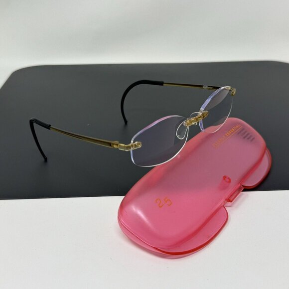 Eyephorics Eyeglasses  Clear Brown Swiss Rimless Frame Only  Read - Picture 2 of 12